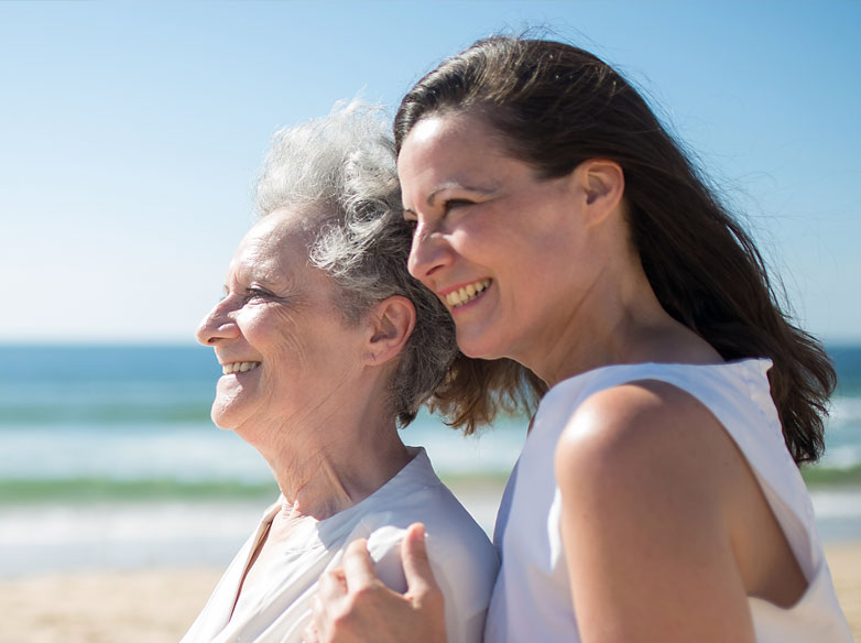 Two women on a beach